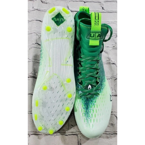 Under Armour UA Spotlight Lux MC 2.0 Football Cleats Green White MENS SIZE 11 - Picture 7 of 8